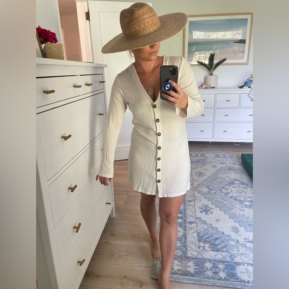 Reformation button down mini dress